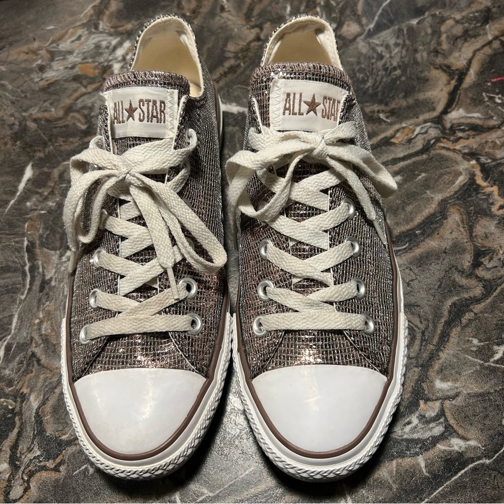 Converse All Star Chuck Taylor Ox Party Sparkle Bronze/Copper Size 8